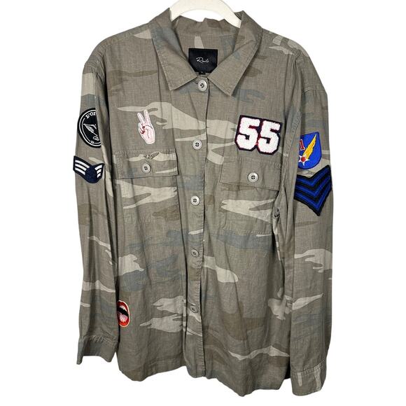 Rails Camouflage Button Down Shirt with Patches - Picture 1 of 11